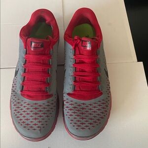 Nike Red and Gray Running Shoes
